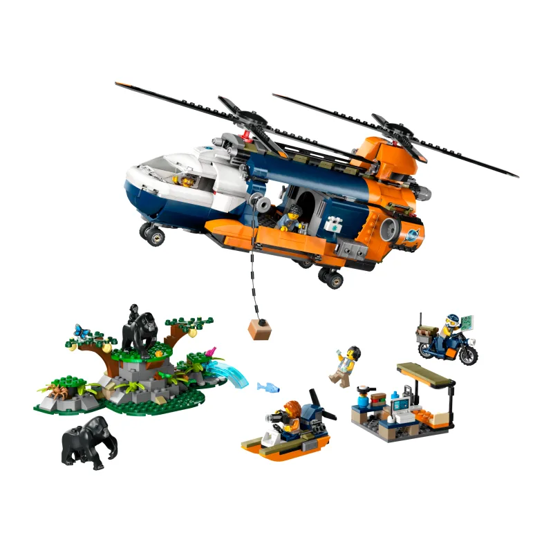 LEGO Jungleonderzoekers: helikopter bij de basis