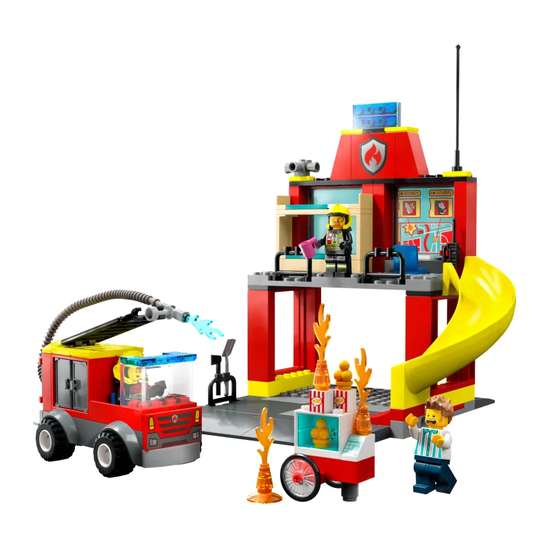LEGO De Brandweerkazerne en de Brandweerwagen