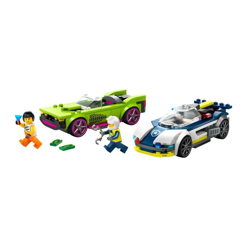 LEGO Politiewagen en snelle autoachtervolging