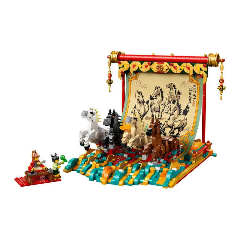 LEGO Display met galopperende paarden