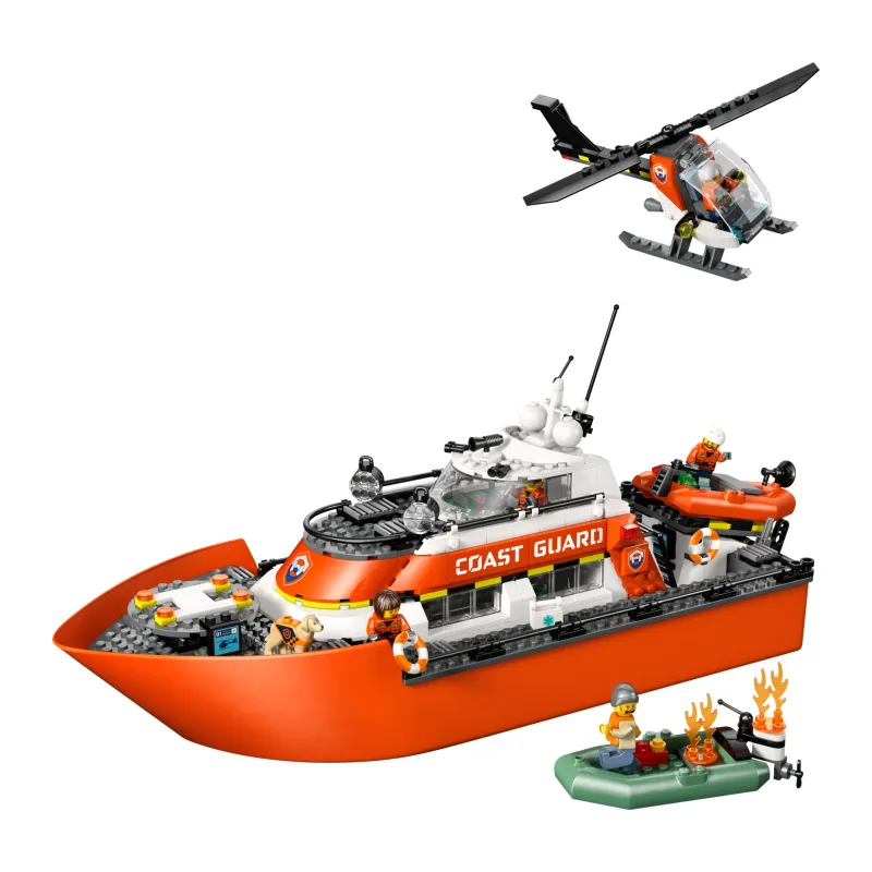 LEGO Kustwacht reddingsboot met helikopter