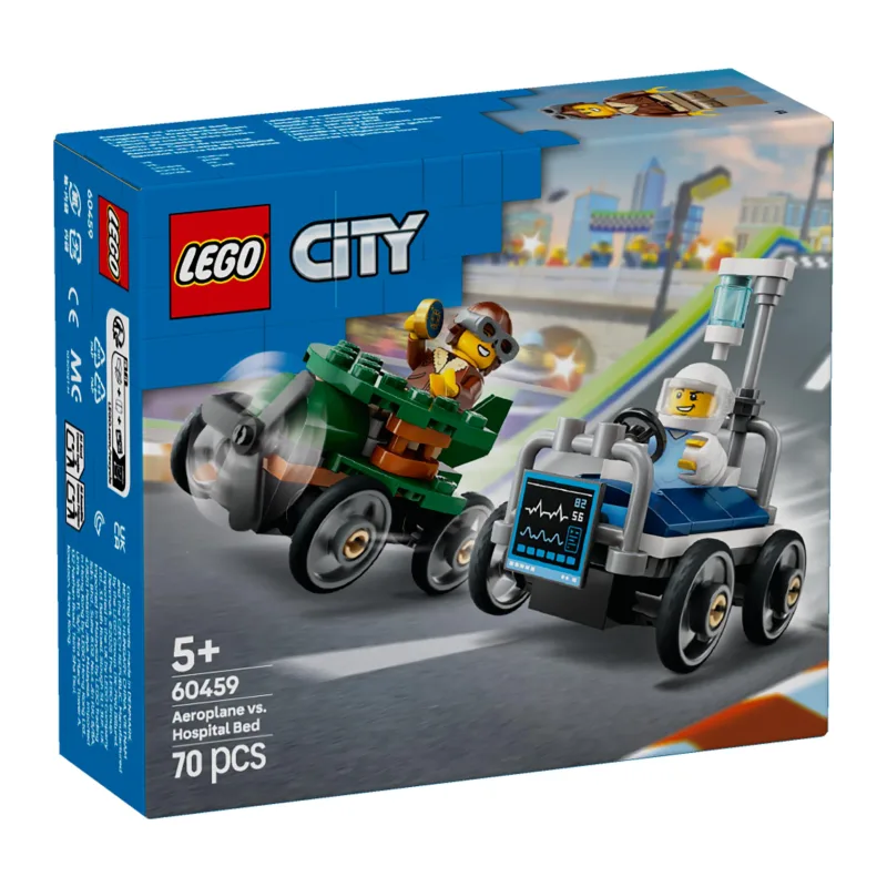 LEGO 60459 City Great Vehicles Raceautopakket: vliegtuig vs. ziekenhuisbed