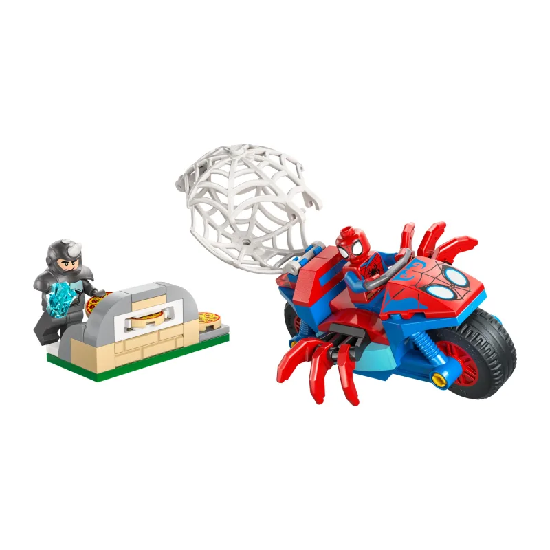 LEGO Spidey op zijn motor vs. Rhino