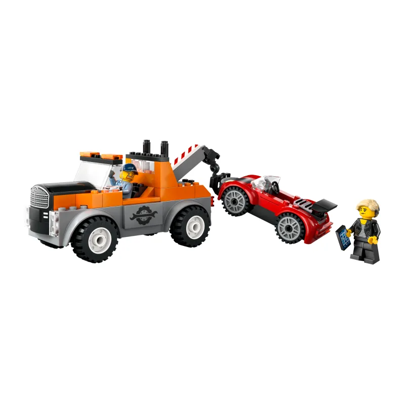 LEGO Sleepwagen en sportautoreparatie