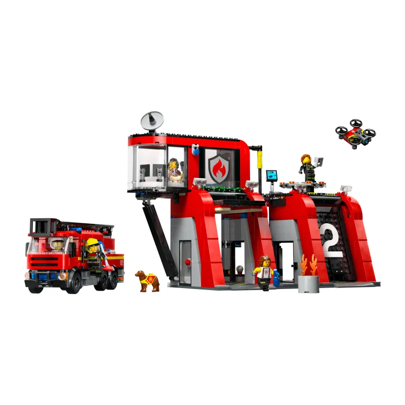 LEGO Brandweerkazerne en brandweerauto