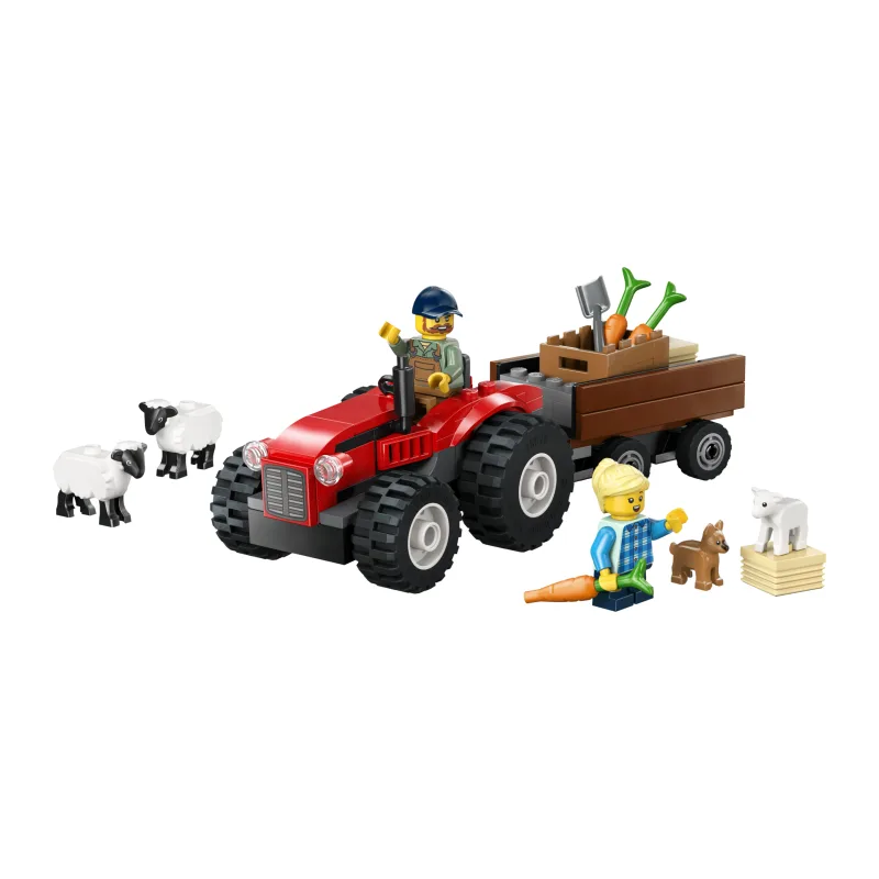 LEGO Rode tractor met aanhanger en schapen