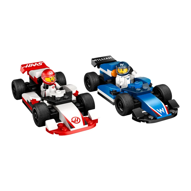 LEGO F1 Williams Racing en Haas F1 racewagens