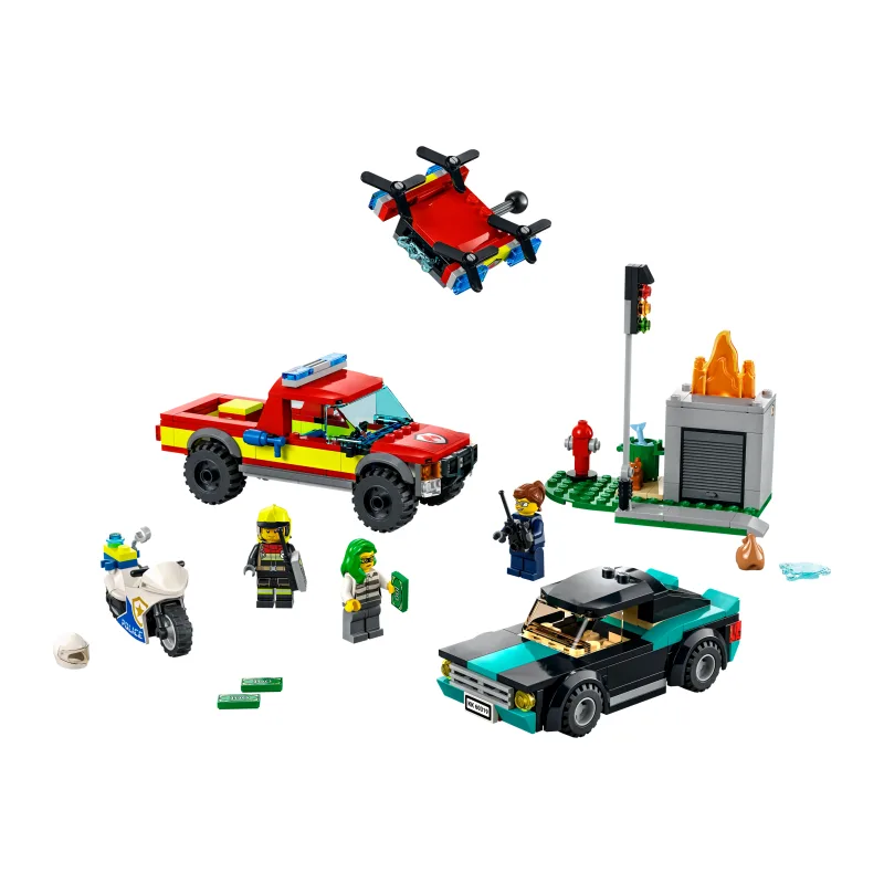 LEGO Brandweer & Politie achtervolging