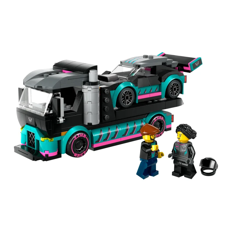 LEGO Raceauto en transporttruck