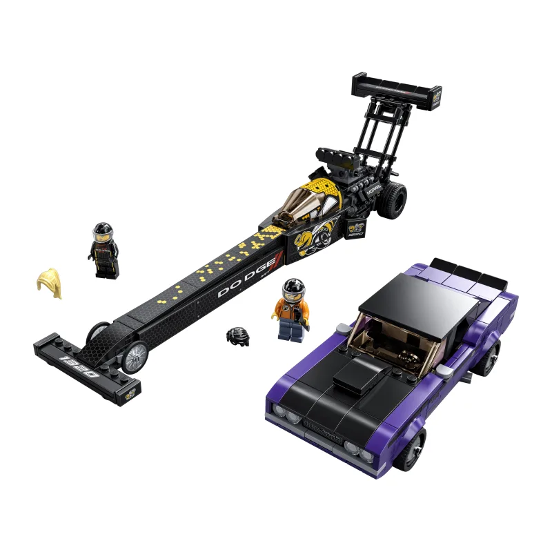 LEGO Mopar Dodge//SRT Top Fuel Dragster en 1970 Dodge Challenger T/A
