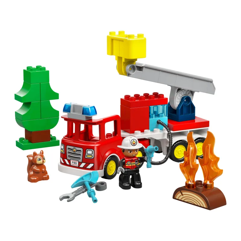 LEGO Brandweertruck met slang en brandweerman