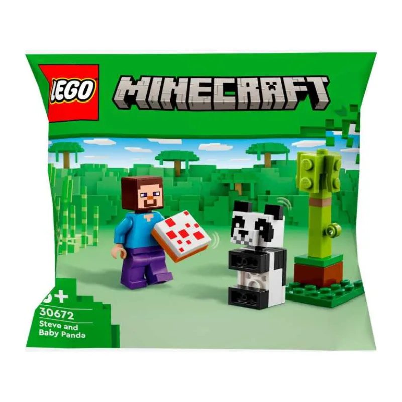 LEGO Minecraft - Steve en babypanda Constructiespeelgoed