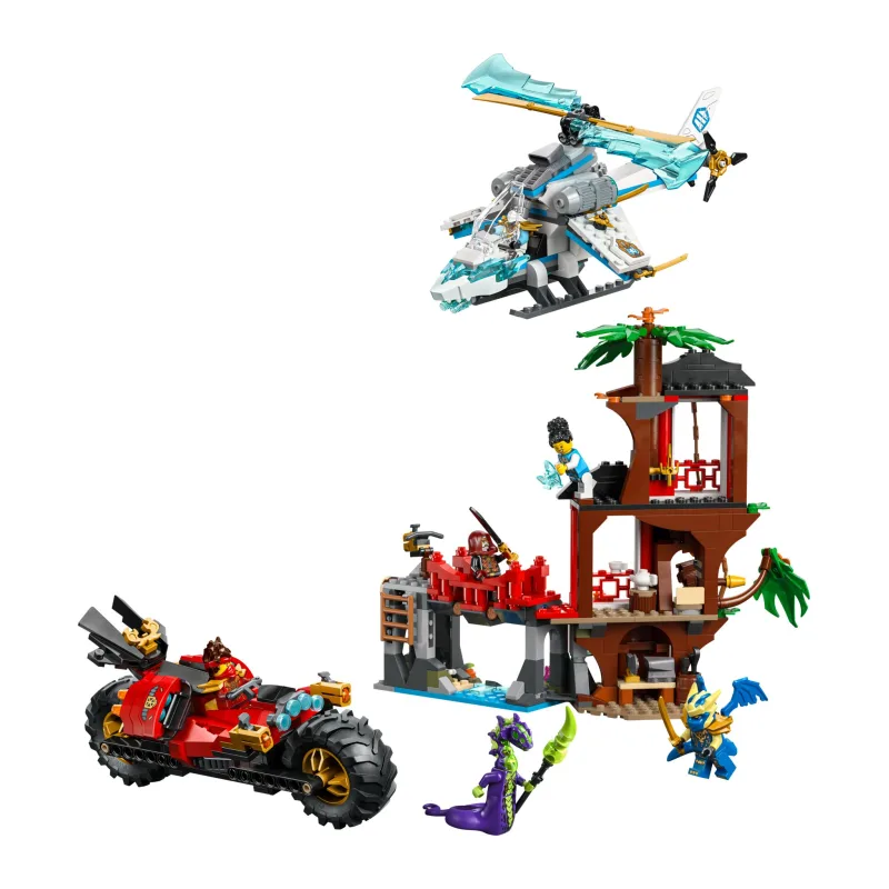 LEGO Ninjavoertuigen bij de boomhut