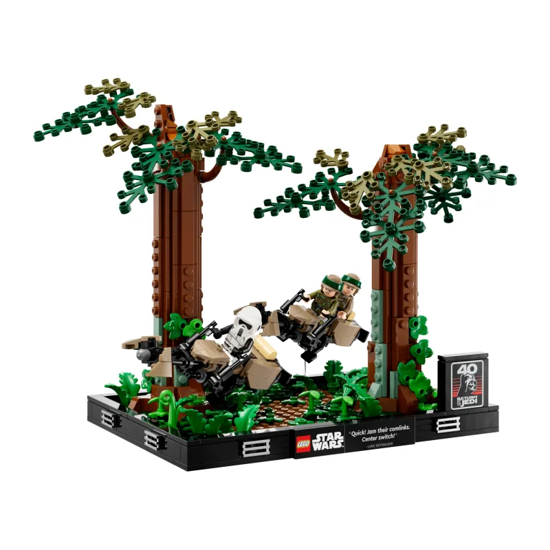 LEGO Endor speederachtervolging diorama