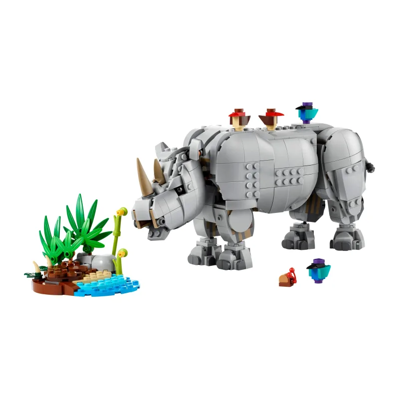 LEGO Wilde dieren: machtige neushoorn met vogels