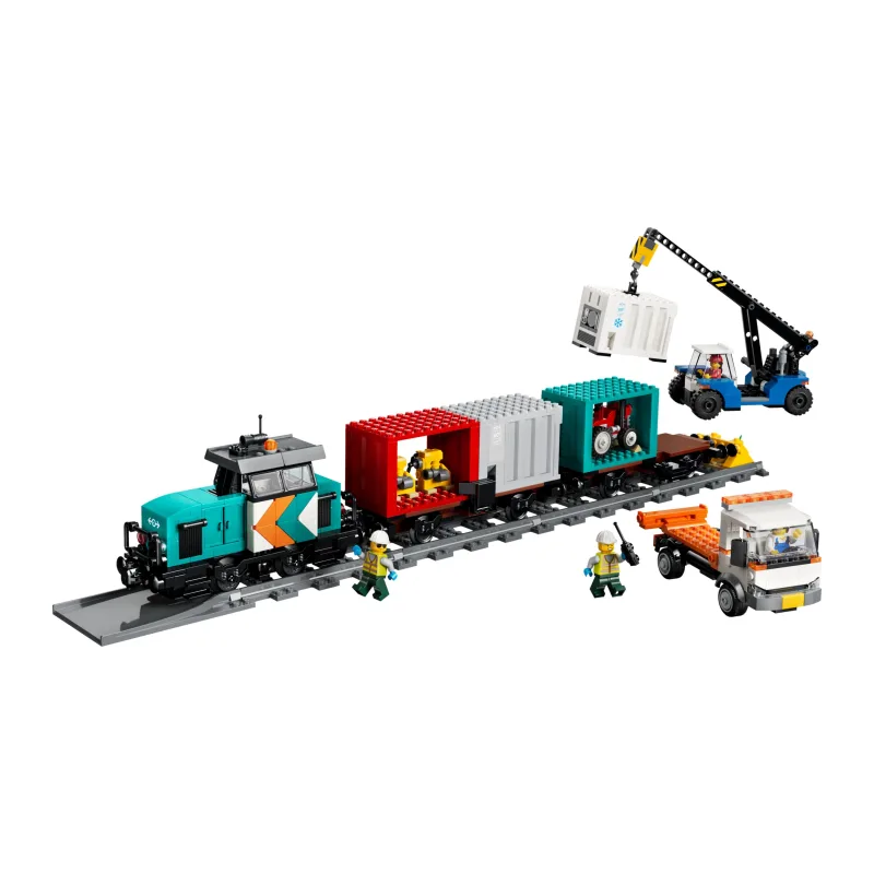 LEGO Containertrein met kraan en vrachtwagen