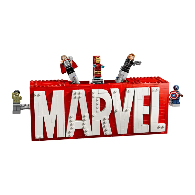 LEGO MARVEL logo en minifiguren